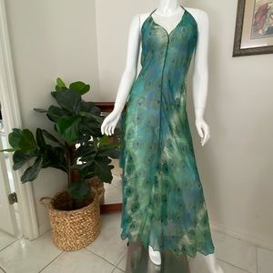 ViX Paula Hermanny - 100% Silk Peacock Long Dress